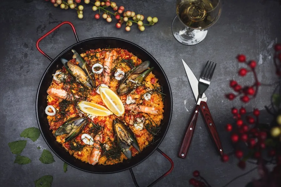 Seafood medley with mussels and shrimp